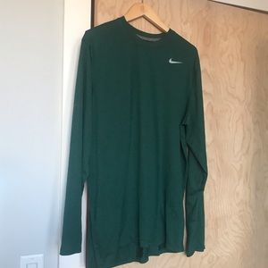 Green Nike Dri-Fit long sleeve top
